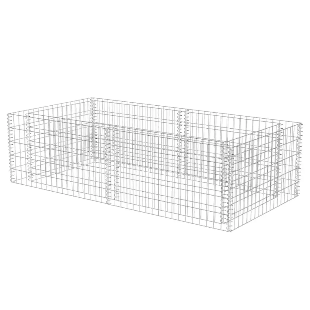Gabion Planter Galvanized Steel 70.9x35.4x19.7 Inches Large Outdoor Garden Planter