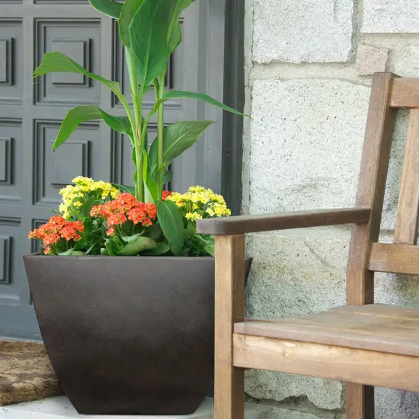 Southern Patio Newland Square Planter Coffee 16 Inch Large Garden Planter