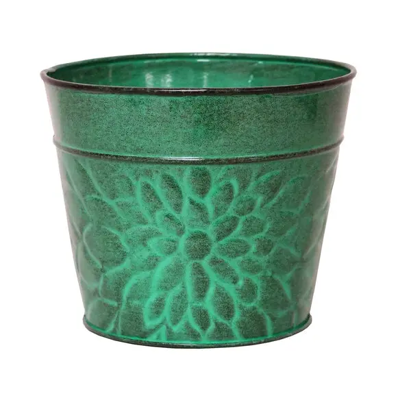 Robert Allen MPT02010 Laurel Planter Aqua Green Stylish Plant Display
