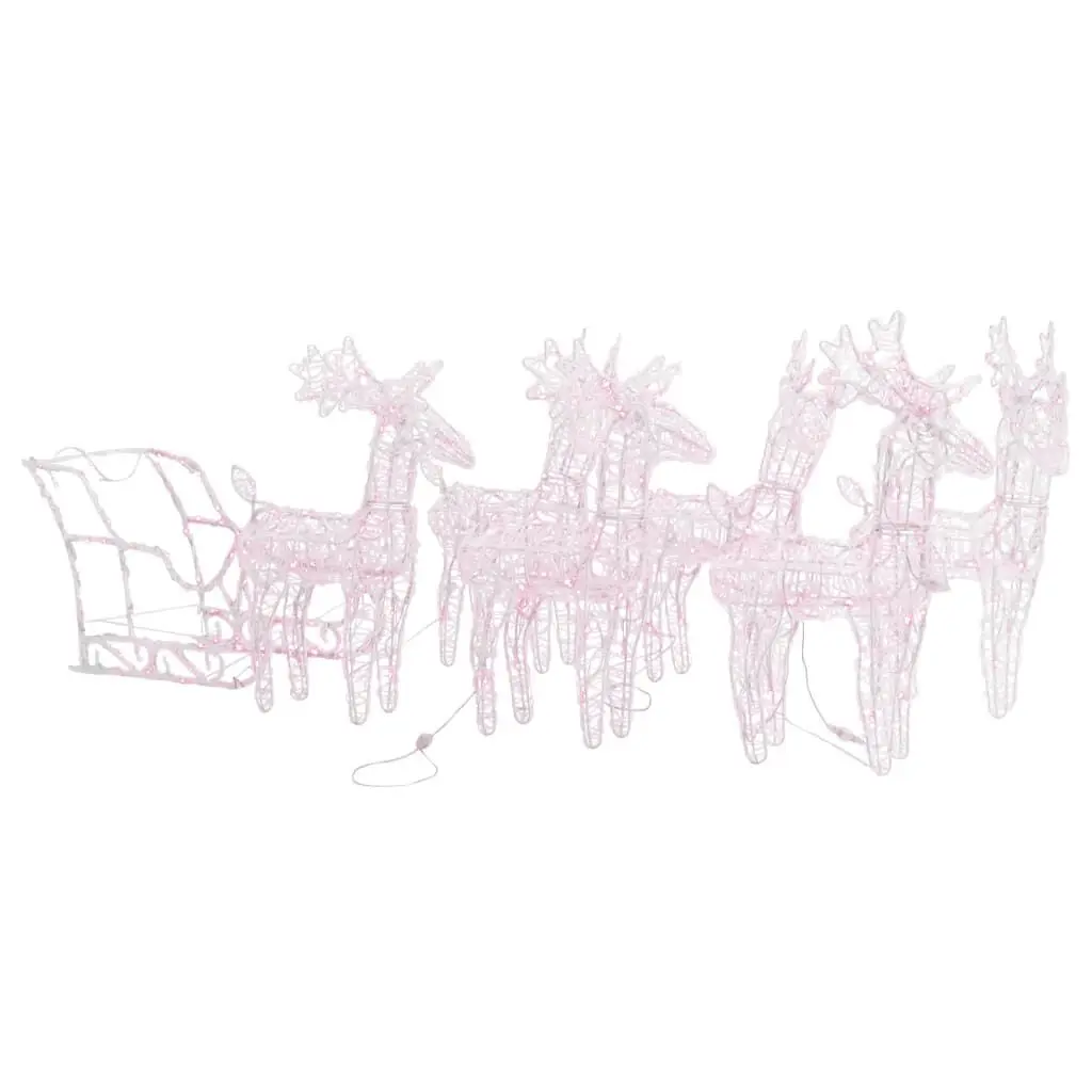 Reindeers & Sleigh Christmas Decoration 110.2x11x21.7" Acrylic Yard Decor