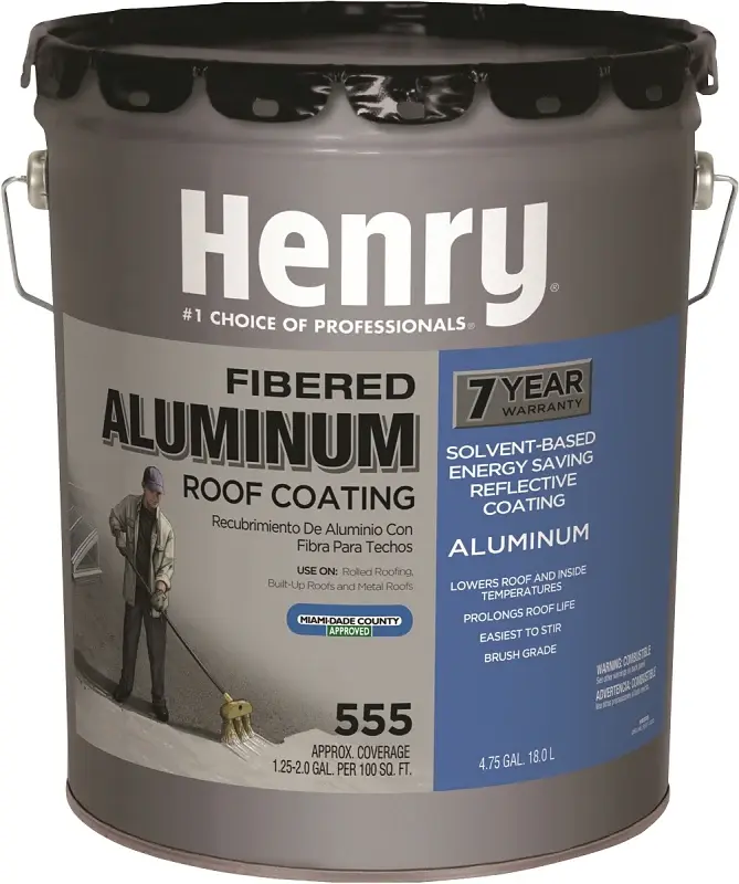 Henry HE555019 Roof Coating, Chrome, 18 L Pail, Liquid