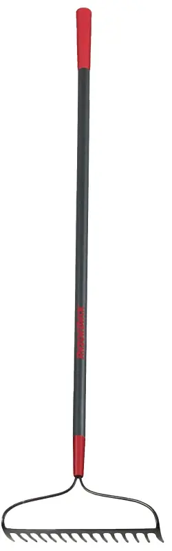 Razor-Back 63184 Bow Rake, 15-Tine, Reinforced Tine, Steel Head, 60 L Handle