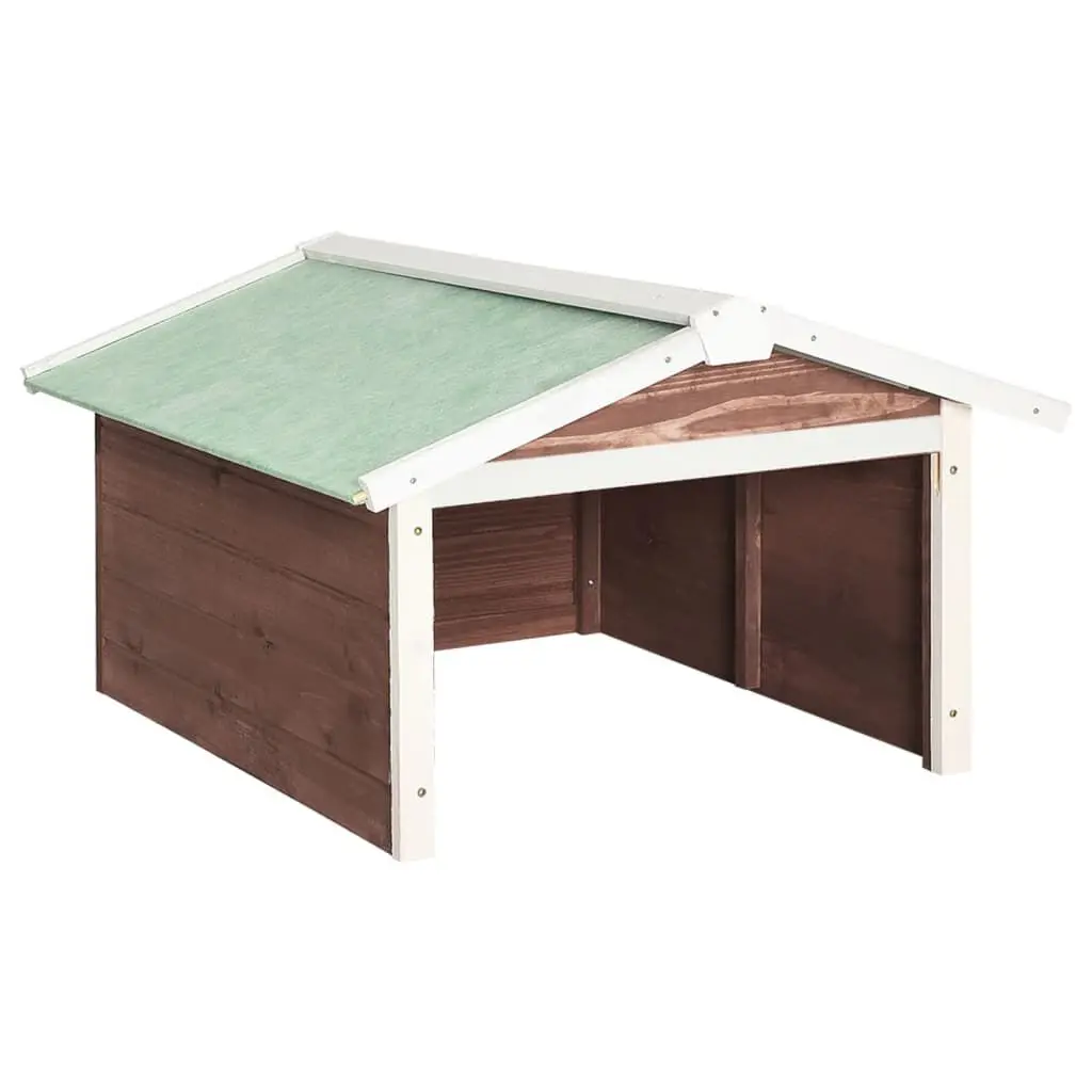 Robotic Lawn Mower Garage 28.3x34.3x19.7 Inches Mocca and White Firwood Storage Shed