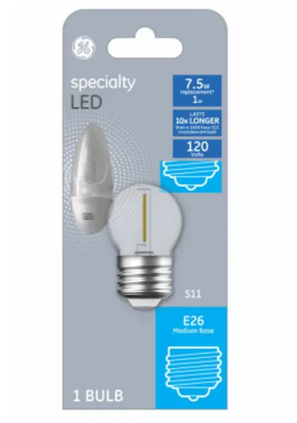 GE 93129012 Replacement Specialty LED Light Bulb Clear 4 Watt