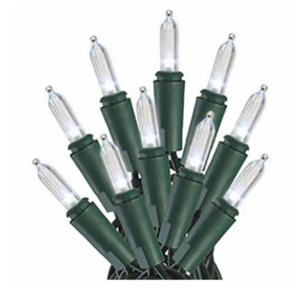 Sylvania V44538-88S Christmas Stay-Lit Cool White LED Light Set 50 Bulbs