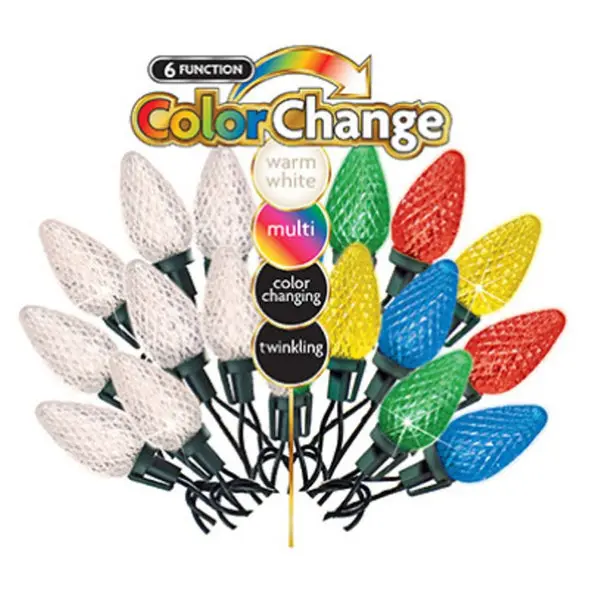 Sylvania V44904-88 Christmas Stay-Lit Multi Color Changing LED Lights 100 Bulbs