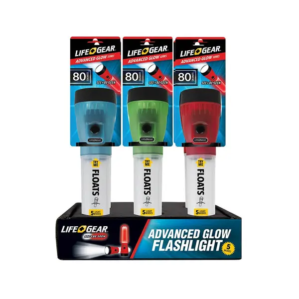 Life+Gear 41-3732 4 1 LED Glow Flashlight Storage 80 Lumens Life Gear