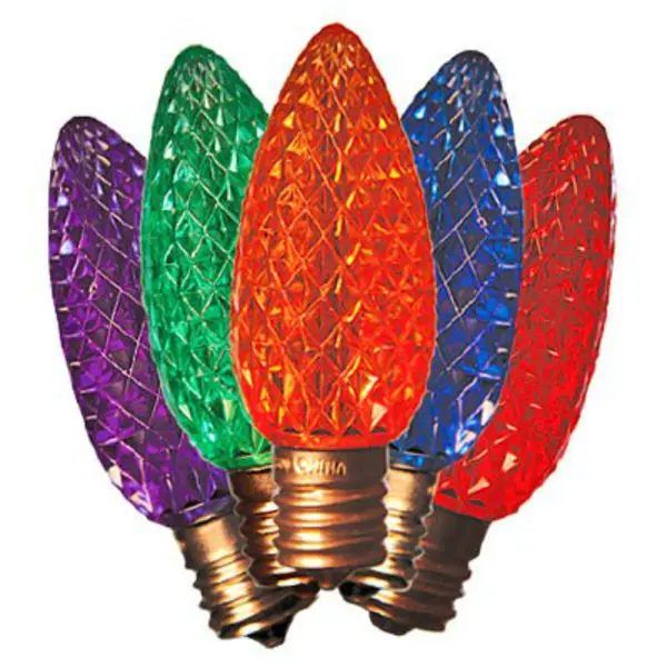 Holiday Bright BU25-LEDFC9-TMU Multi-Color Transparent C9 SMD LED Bulbs 25 Pack Holiday Bright Lights