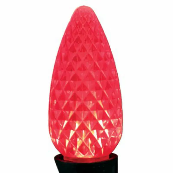 Holiday Bright BU25-LEDFC9-TRD Red Faceted C9 SMD LED Bulbs 25 Pack Christmas Lights Holiday Bright Lights