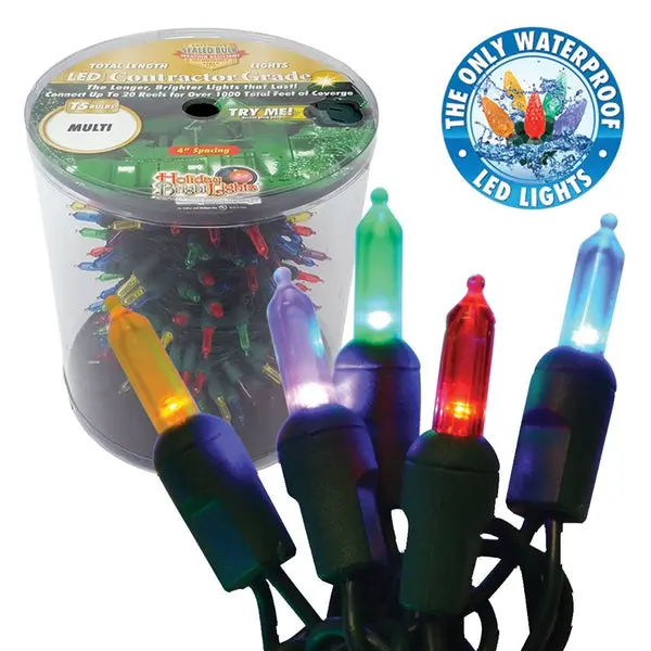 Holiday Bright LED-T5R150-MU Christmas Commercial T5 LED 150-Light Reel Multi-Color Holiday Bright Lights