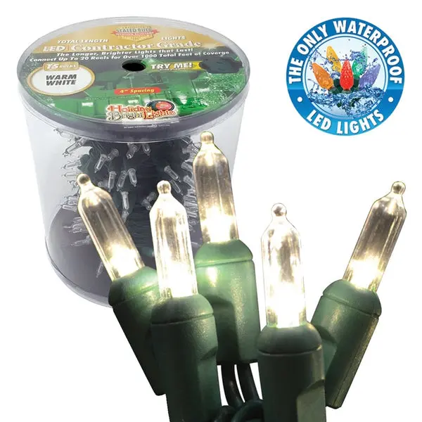 Holiday LED-T5R150-WW Christmas Commercial T5 LED 150-Light Reel Warm White Holiday Bright Lights