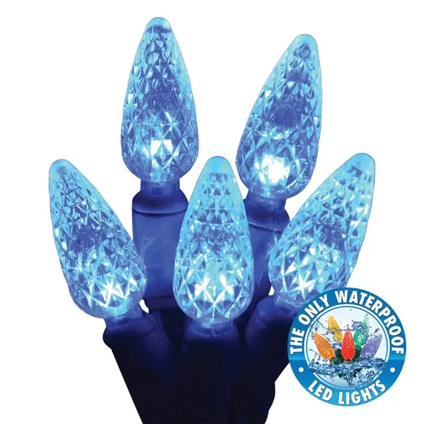 Holiday Bright LEDBX-C650-BL6 Commercial Grade C6-LED 50 Light Set Blue Christmas Lights Holiday Bright Lights