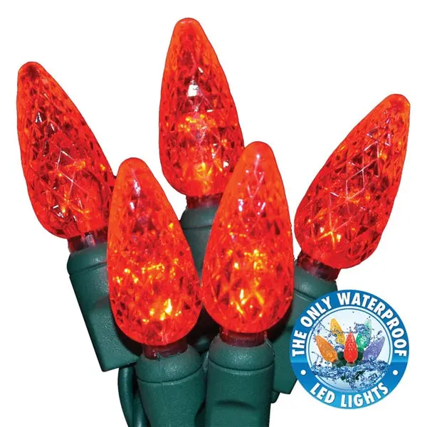 Holiday Bright LEDBX-C650-RD6 Commercial Grade C6-LED 50 Light Set Red Christmas Decorations Holiday Bright Lights