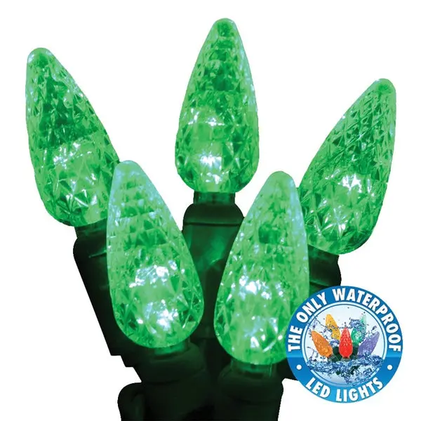 Holiday Bright LED-C6R100-GR Christmas Commercial C6 LED 100-Light Reel Green Holiday Bright Lights