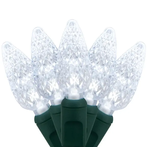 Holiday Wonderland Christmas C6 LED 70-Light Set Cool White 18.6 Feet