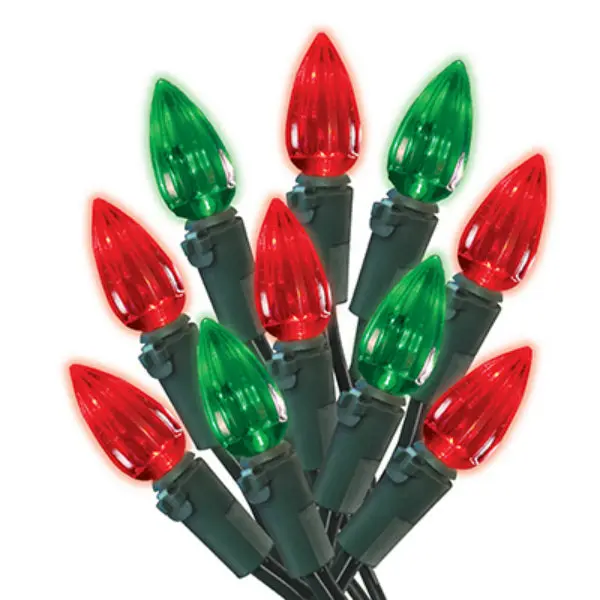 Holiday Wonderland Christmas C3 LED 70-Light Set Red Green 18.6 Feet