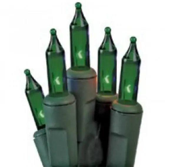 Holiday Basix U10E406F LED 50 Mini Light Set Green Christmas Decorations