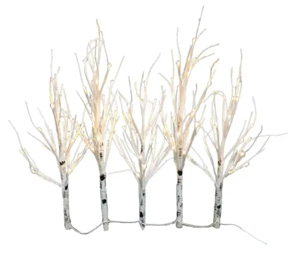 Santas Forest 36633 Christmas LED TwigTree Set White Holiday Lighting