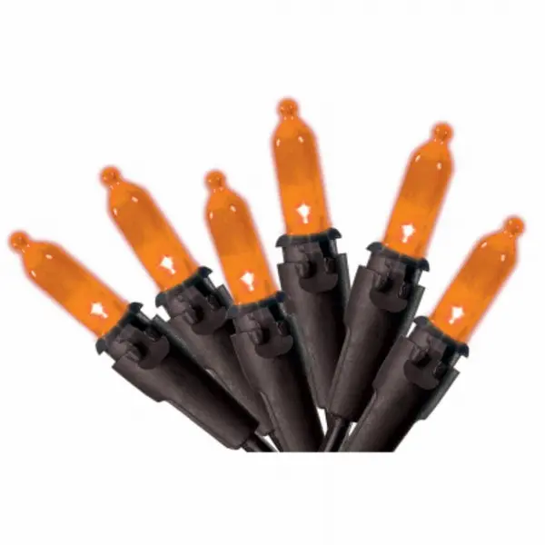 Sylvania V34765-88 Orange LED Mini Light Set 100 Lights Christmas Decor