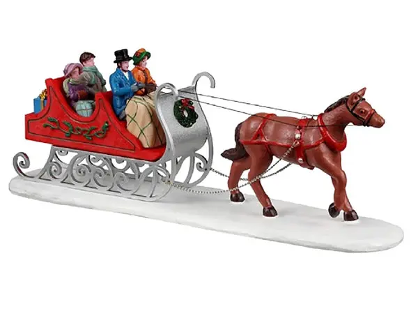 Lemax 23589 Victorian Christmas Sleigh Resin Holiday Village Collectible