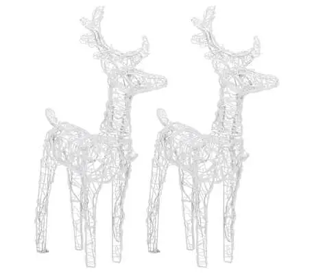 Christmas Reindeers 2 Pieces Blue 80 LEDs Acrylic Lighted Decor Holiday Season