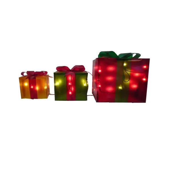 Santas Forest 19111 Pre-Lit Christmas Gift Box Set PVC Decoration