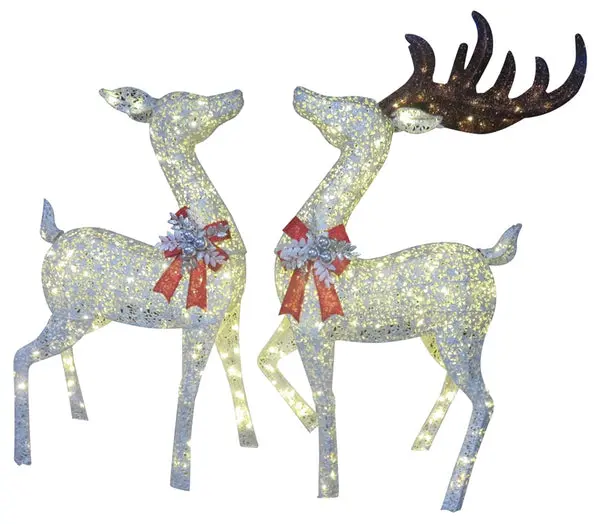 Santas Forest 58329 Christmas Buck & Doe LED Lights 68 Inch Set Santa's Forest