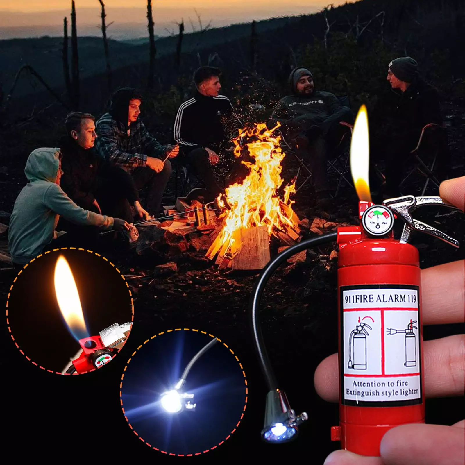 Maxiaoxia Illuminated Fire Extinguisher Lighter Camping Candle and BBQ