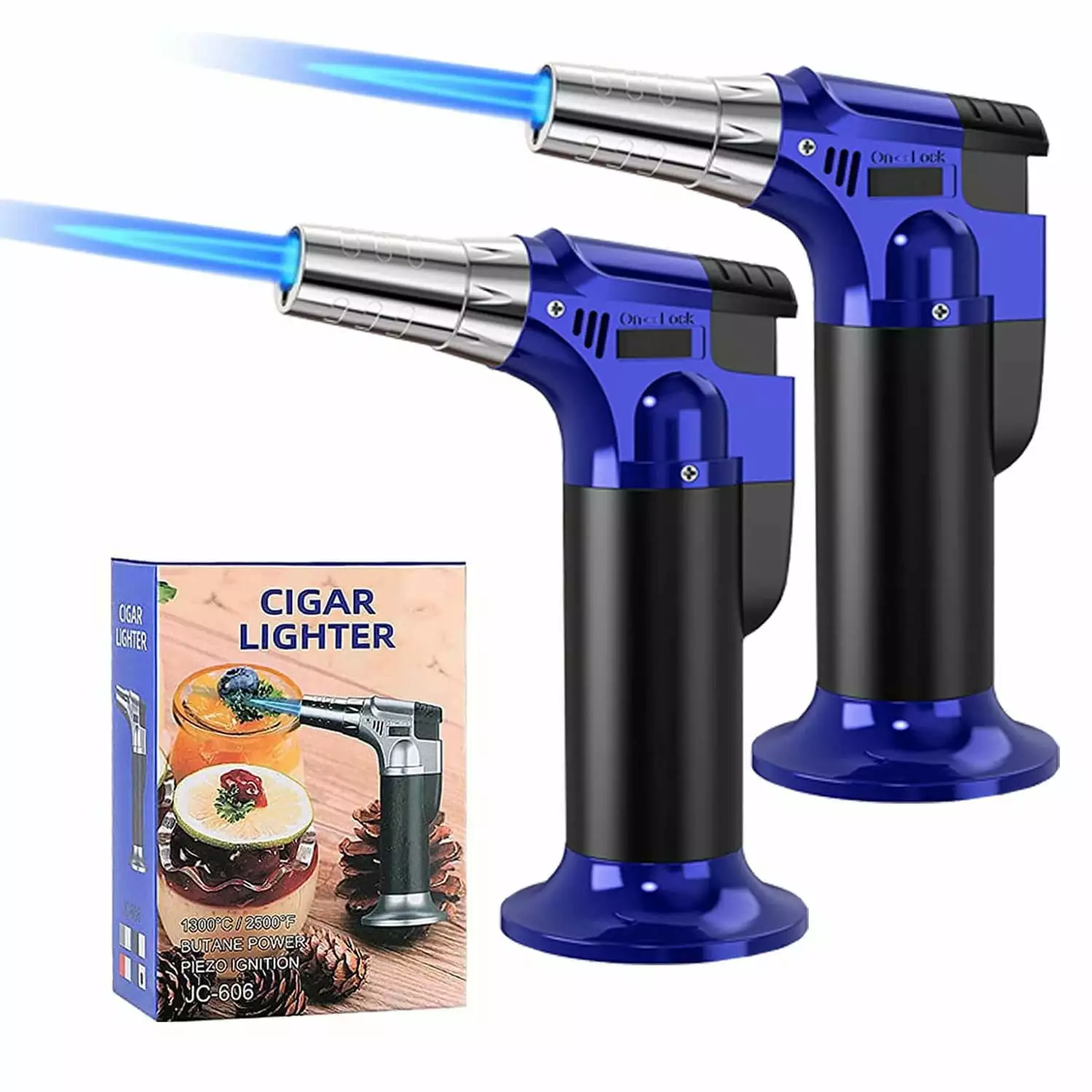 2 Pack Professional Chef Butane Torch Lighter Adjustable Flame Sous Vide and BBQ