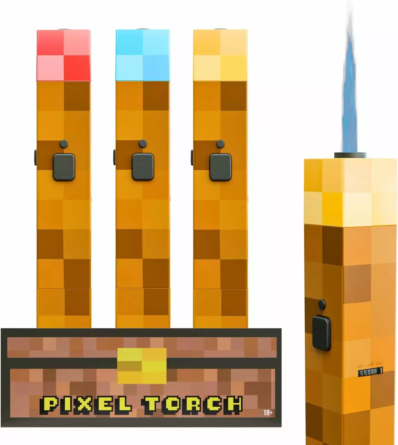Pixel Torch Butane Refillable Kitchen Lighter 3--1 Blow Torch LED Light and Hidden Stash