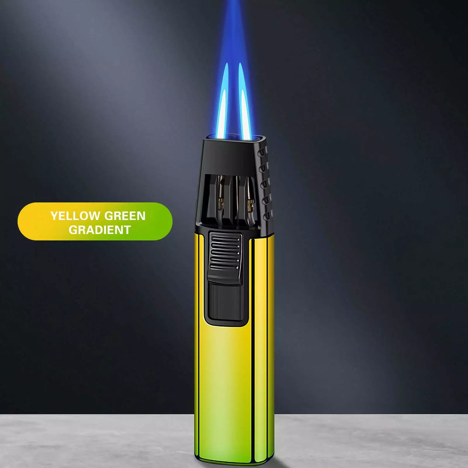 KQJQS Refillable Butane Torch Lighter Blue Flame Windproof Outdoor BBQ and Baking