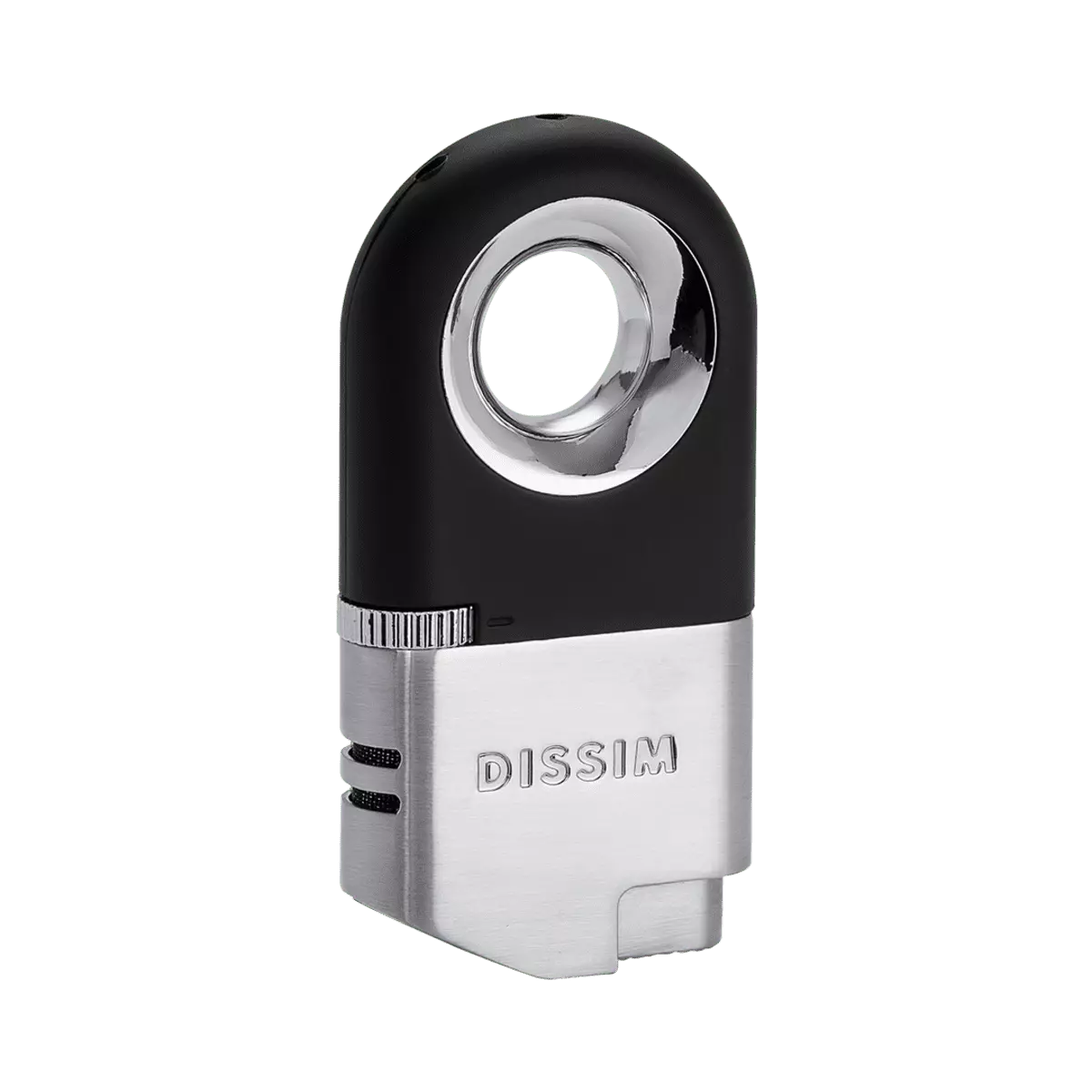 Dissim Executive Inverted Torch Flame Double Jet Cigar Lighter - Silver - Premium Butane Lighter Cigars