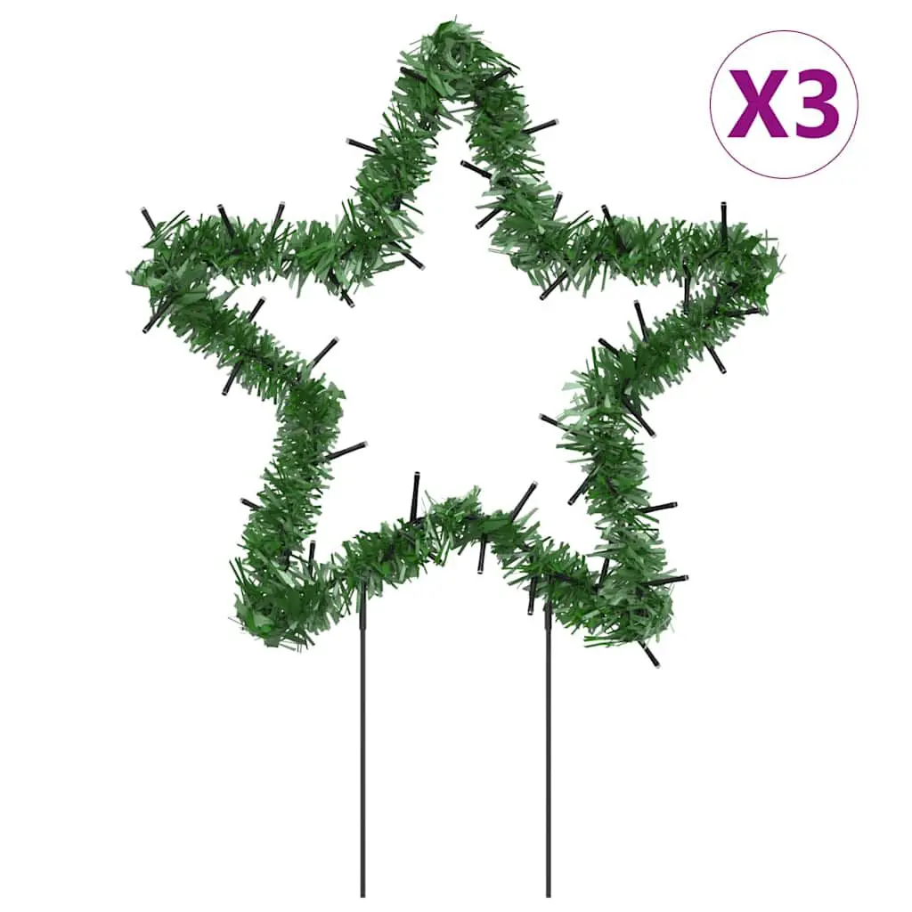 Christmas Light Decorations Spikes 3 pcs Star 50 LEDs 11.4 Inch Holiday Decor