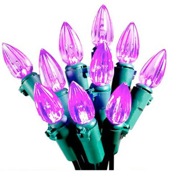 Sylvania V31371-88 Halloween Purple C3 LED 70-Light Set Black Wire 18.6 Feet