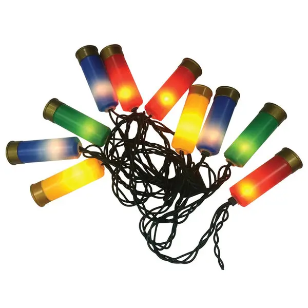 Santas Forest 19325 Christmas Shotgun Shell Light Set Multi-Color Holiday Decor Santa's Forest