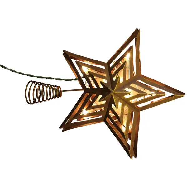Santas Forest 19351 Christmas Pre-Lit 5 Point Star Light Bronze 12 Inch Holiday Decor Santa's Forest