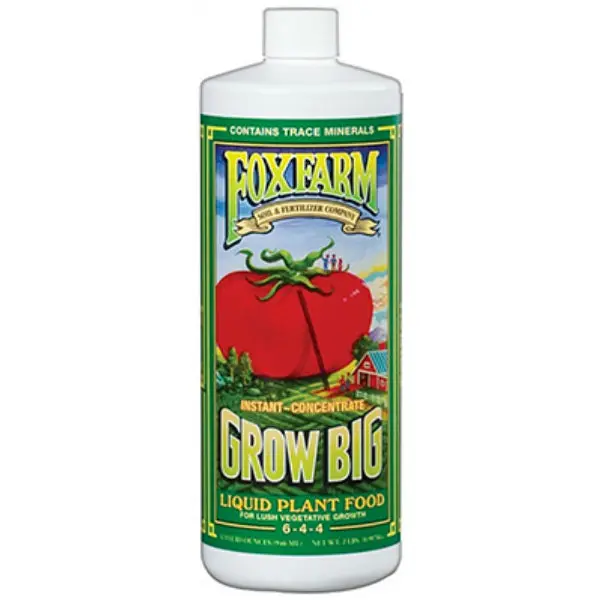 Foxfarm FX14006 Grow Big Liquid Plant Food Concentrate 1 Qt 6-4-4 Healthy Plants