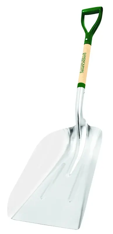 Farm-Proven Landscapers Select PALY-14-OR Scoop, Aluminum Blade, Wood Handle, Body-contoured D-Grip Handle