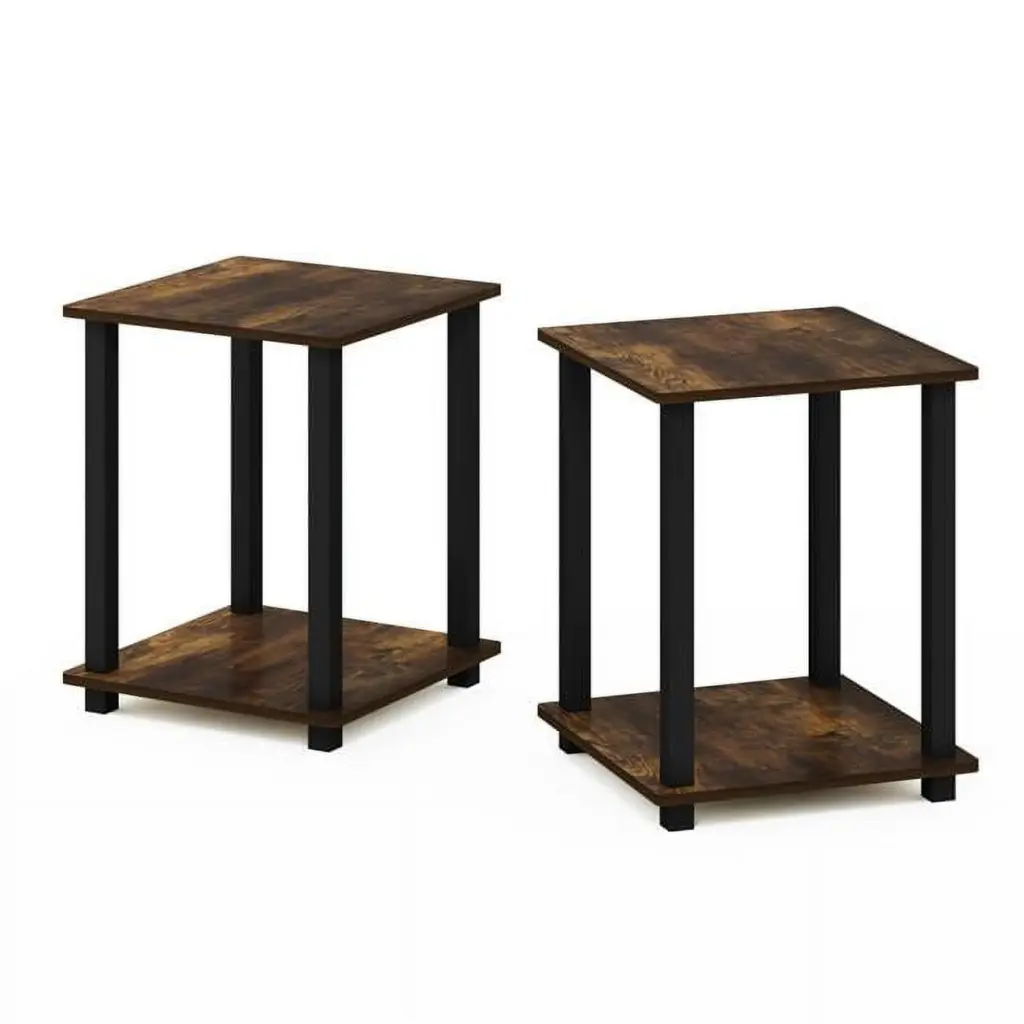 Simplistic End Table Set 2 Amber Pine Black Side Tables Lauren Ralph Lauren