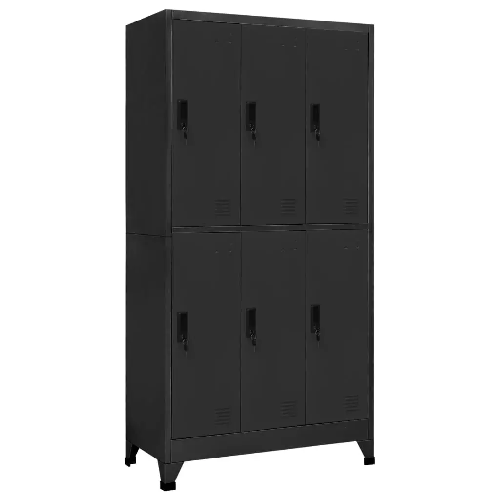 Locker Cabinet Anthracite 35.4"x17.7"x70.9" Steel Storage Solution