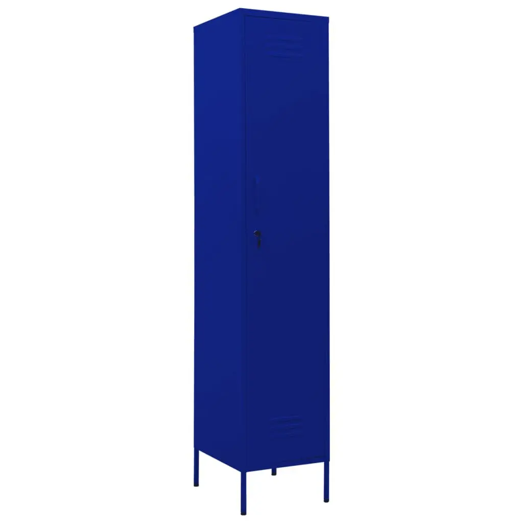 Navy Blue Steel Locker Cabinet 13.8x18.1x70.9 Inches Gym or School
