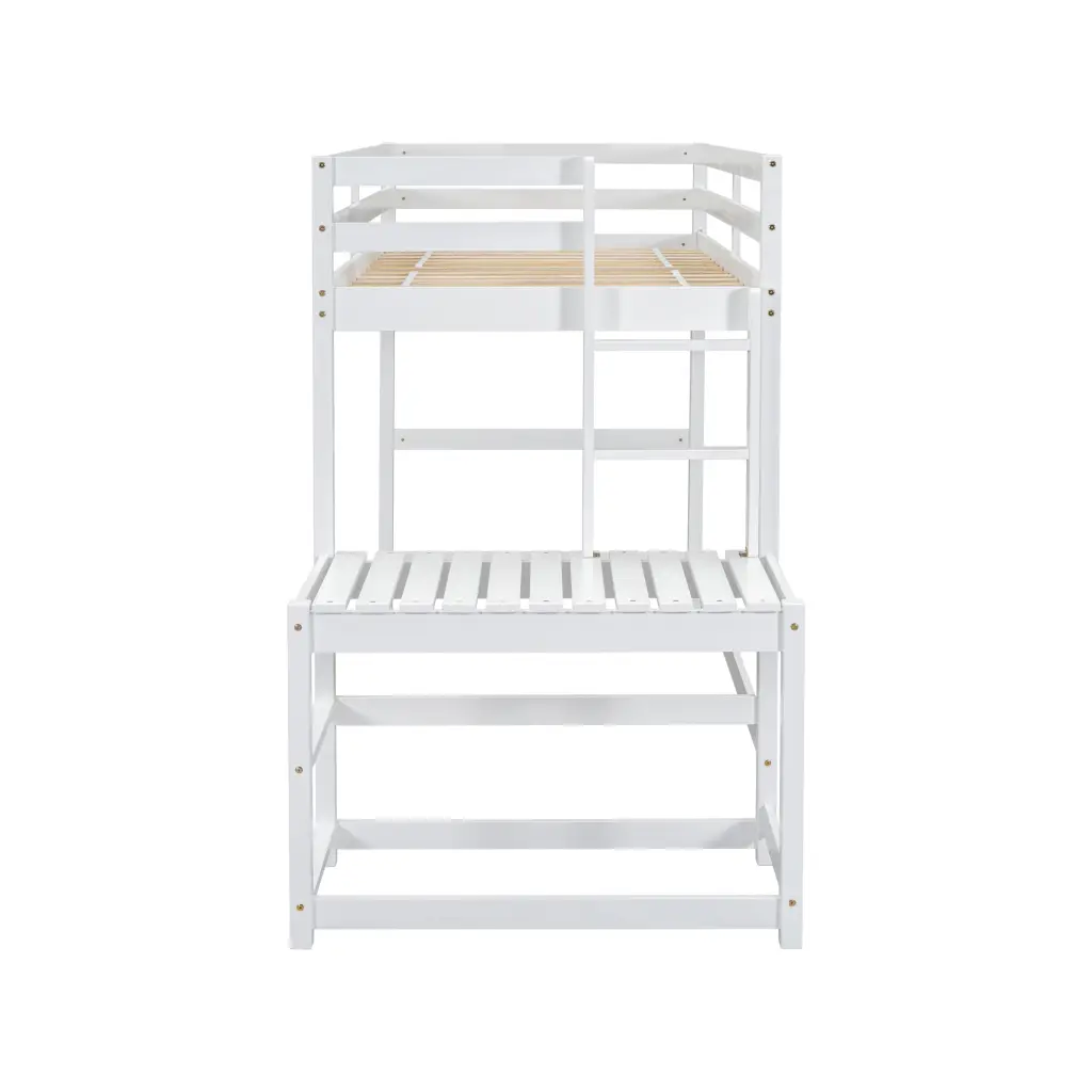 Twin Dimensions High Loft Bed Ladder Landing Platform Guardrails inspirit
