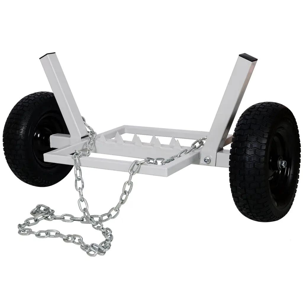 Heavy Duty Log Dolly Log Holder White Blue Metallic Firewood Transport g-h