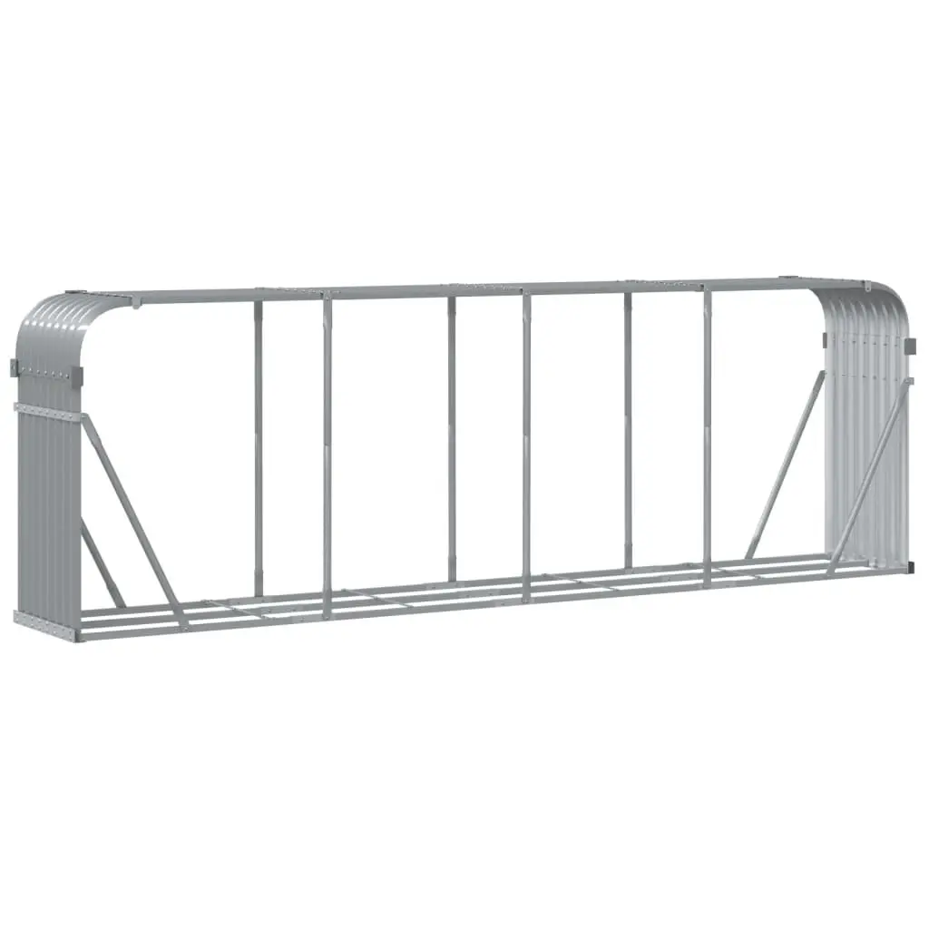 Log Holder Light Gray 118.1x17.7x39.4 Inches Galvanized Steel Firewood Rack