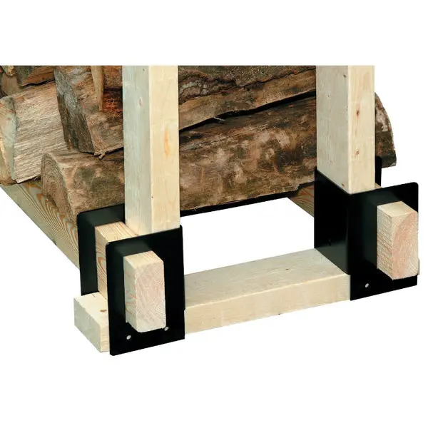Panacea 15211 Log Rack Brackets Predrilled Holes Black 4-Piece