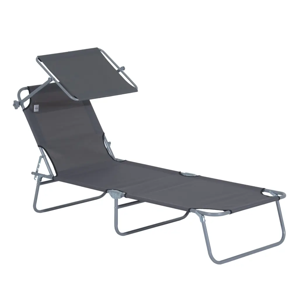 Outsunny Outdoor Lounge Chair Customizable Folding Chaise Lounge Tan aosom business