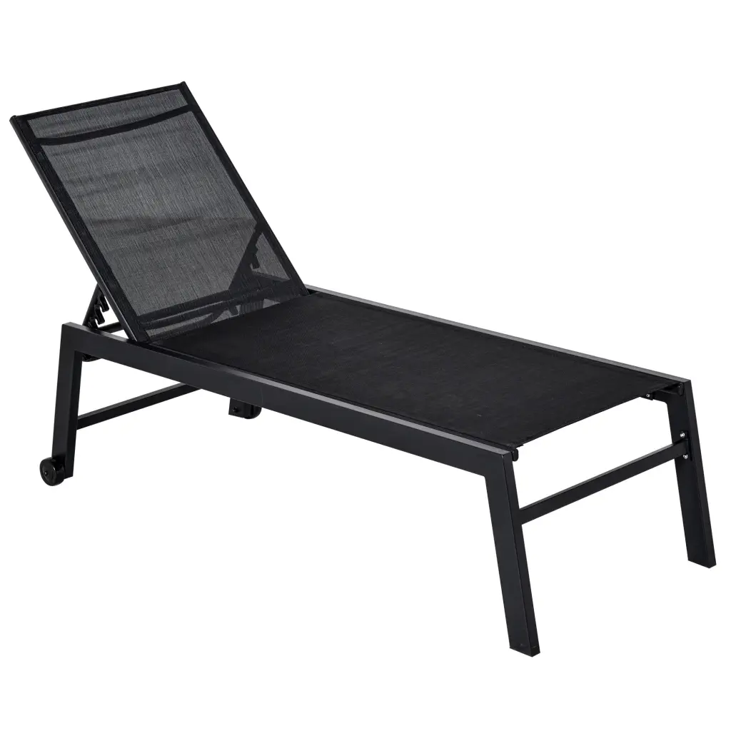 Outsunny Outdoor Lounge Chair Patio Lounger 5 Position Reclining aosom business