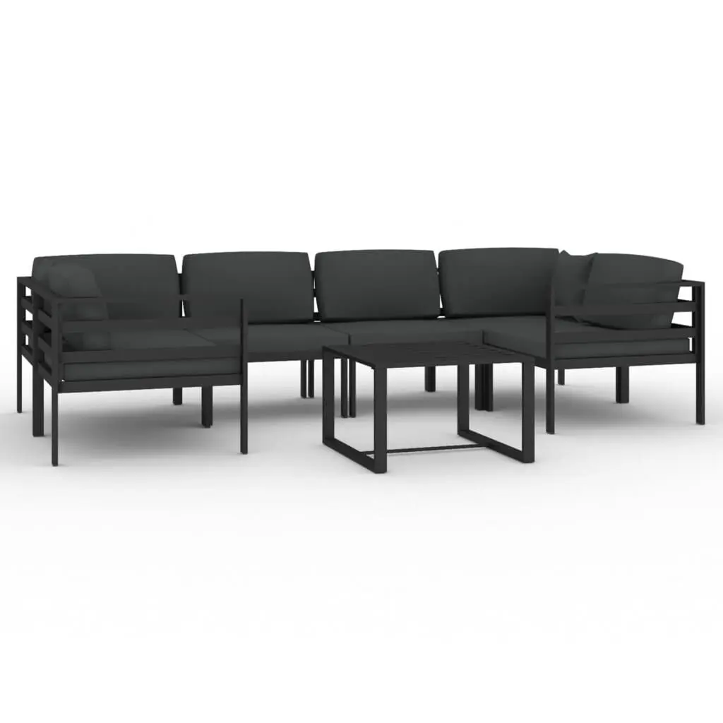 7 Piece Patio Lounge Set Cushions Anthracite Aluminum Outdoor Furniture