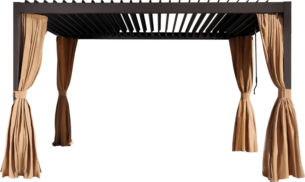 10' 13' Louvered Pergola Customizable Roof Drape and Netting Outdoor Patio t2586