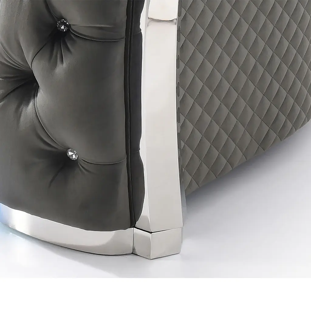 Sapphire G0590A Gray Velvet Loveseat Foam Cushions glory furniture